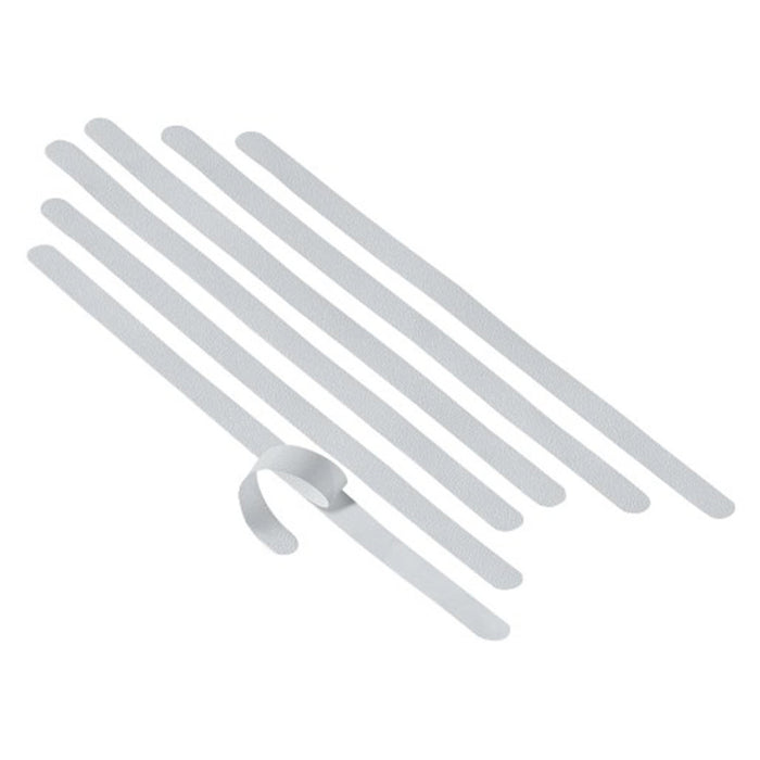 White Non-Slip Adhesive Safety Strip, 3/4" x 17" (2 x 43 cm), 6 un