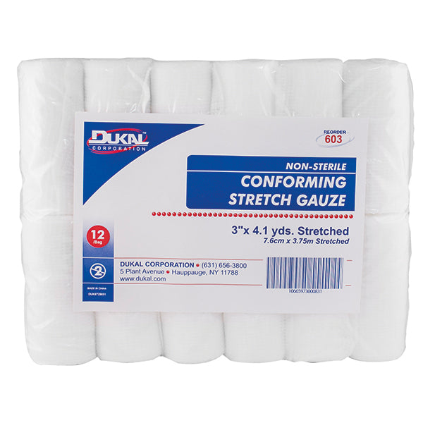 Bandages de gaze extensible en rouleau Dukal