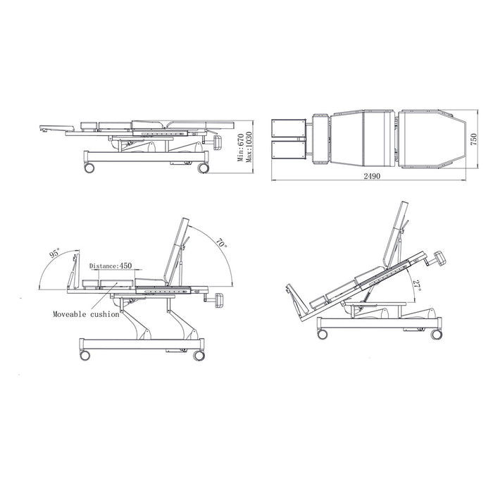 Coinfycare EL12M Electric Dynamic Tilt Table