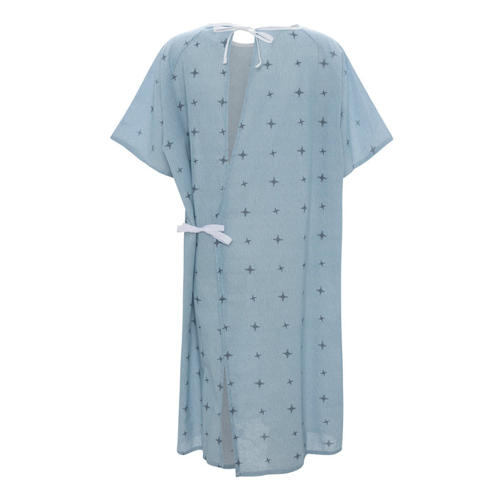 Washable patient gown with short sleeves