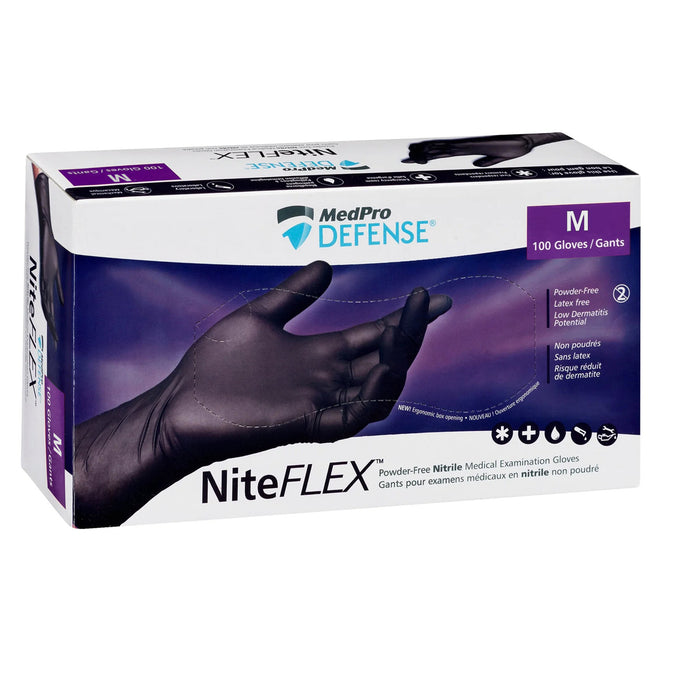 NiteFlex black nitrile examination gloves