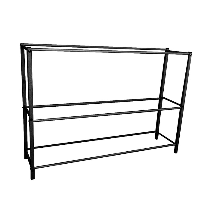 3 tier metal ball rack, black