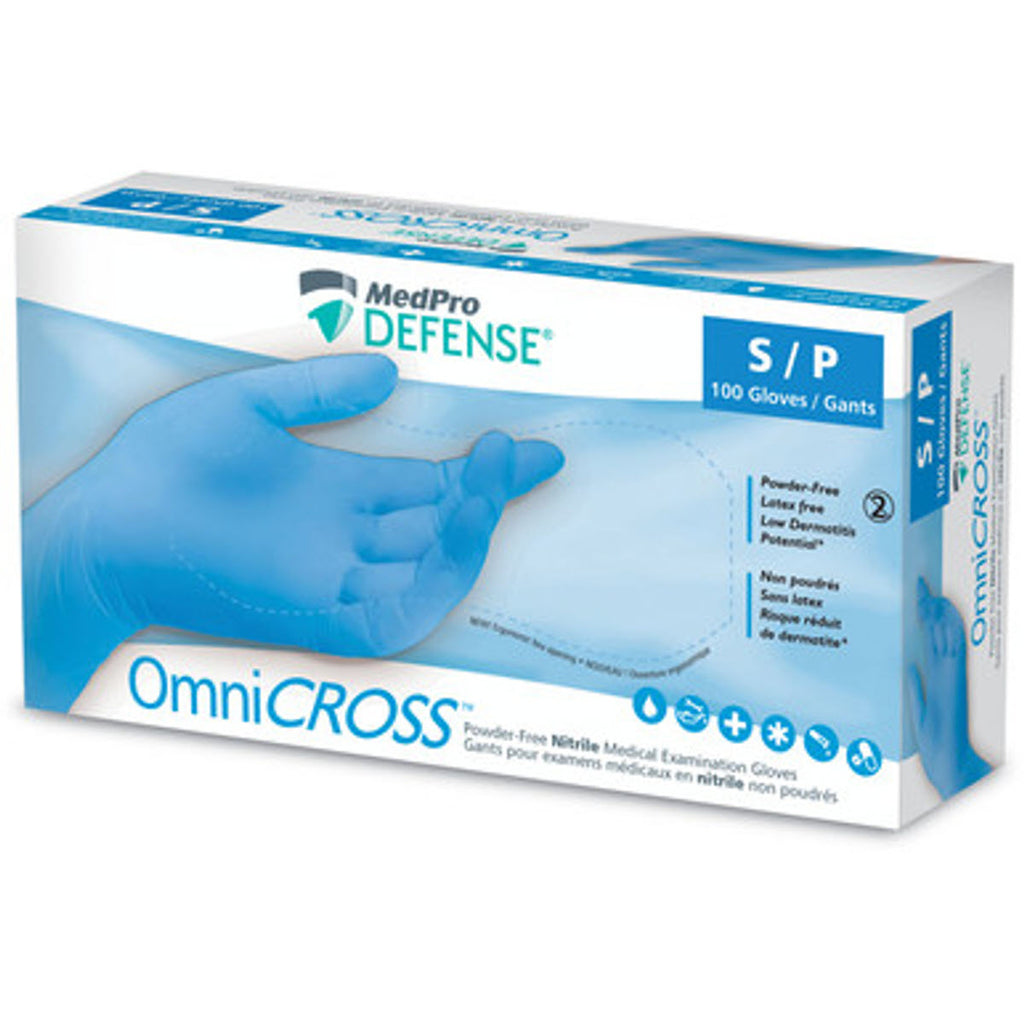 OmniCross blue nitrile examination gloves — MTM - Médical Tronik