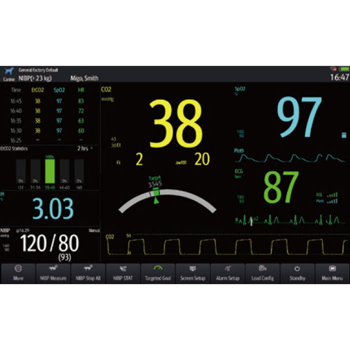 Moniteur de signes vitaux vétérinaire ePM10 Masimo, capnographie en flux secondaire IBP, WL/E de Mindray