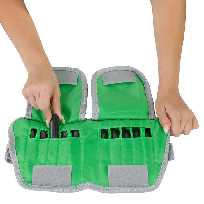 Poids contours, Nylon, Paire, Vert, 5 lbs (10 x 0.5 lb) (2.27 kg)