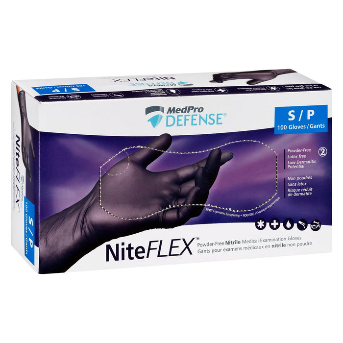 NiteFlex black nitrile examination gloves