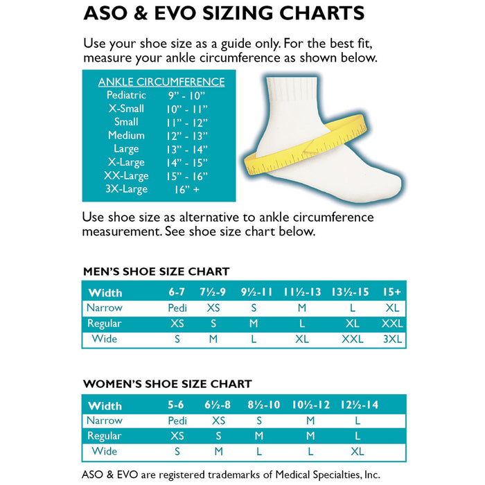 ASO® Speed Lacer II Black Ankle Stabilizer with Stays