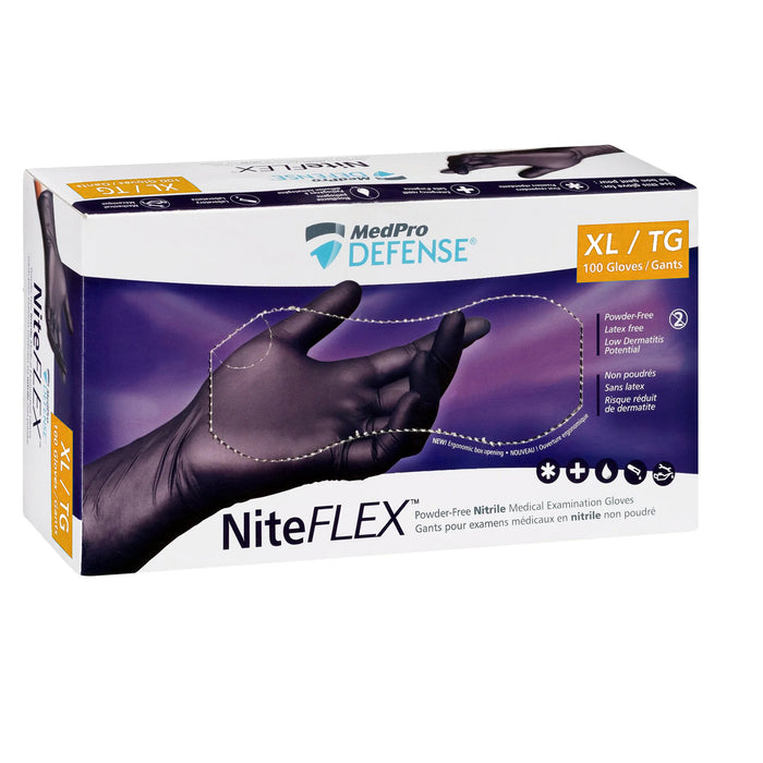 NiteFlex black nitrile examination gloves