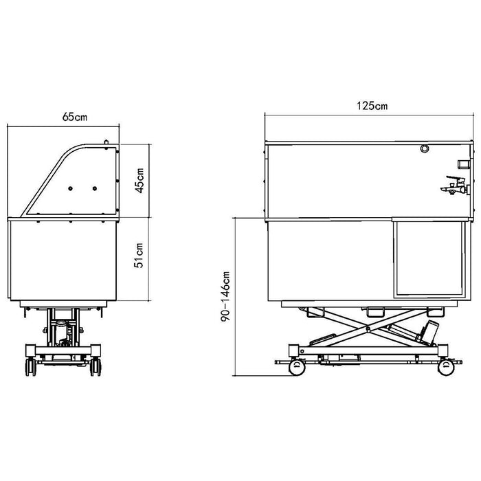 Coinfycare elevating pet grooming bath tub, Graphite frame