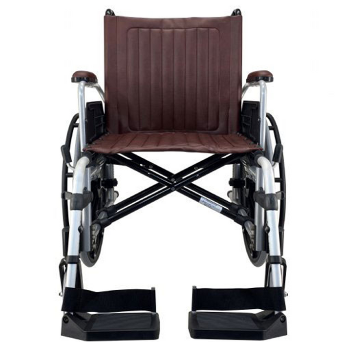 MRI wheelchair, 22'' with swiveling and removable leg rest, Burgundy