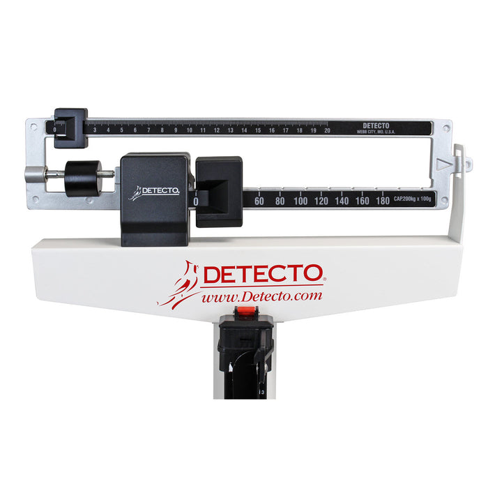 Medical beam scale with height rod