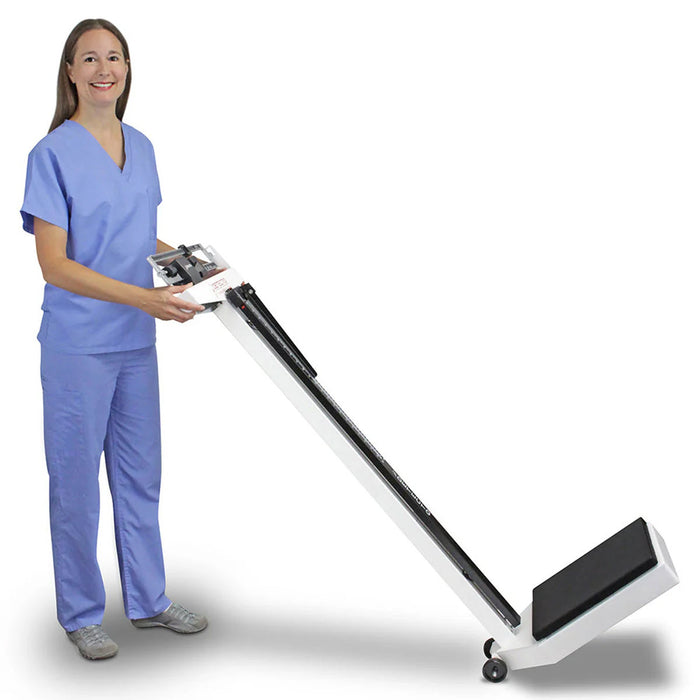 Medical beam scale with height rod