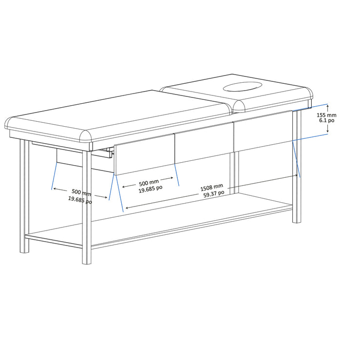 Ensemble de 3 tiroirs pour table FIX-MT2S Coinfycare