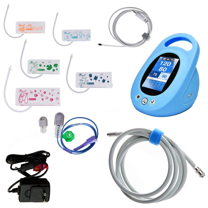 Moniteur de signes vitaux vétérinaire PetPro Premium - PNI, SpO₂, TEMP, bleu