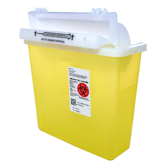 Needle/Sharps Container with Counter-balanced Lid