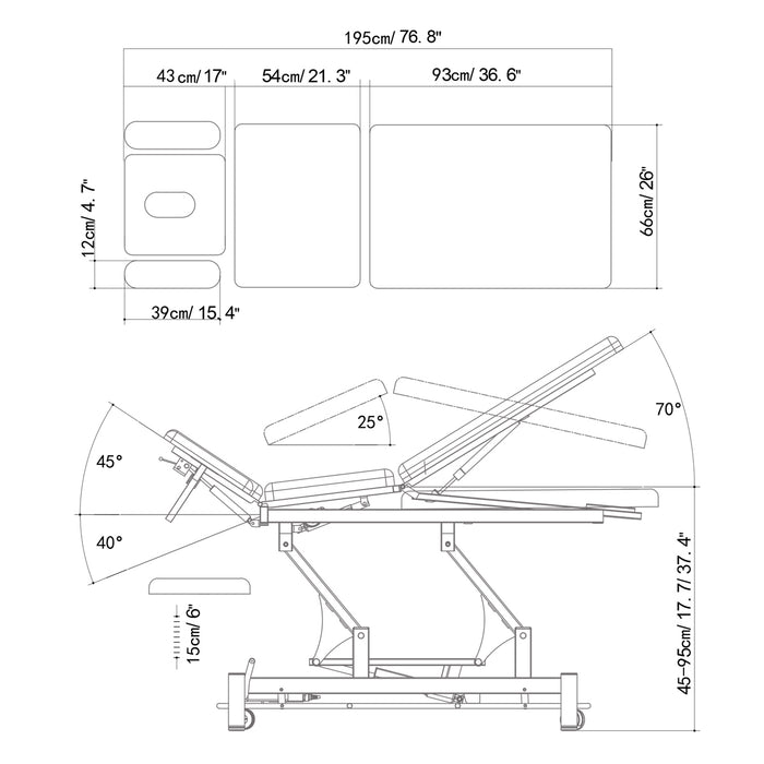 Coinfycare EL05 5 section table