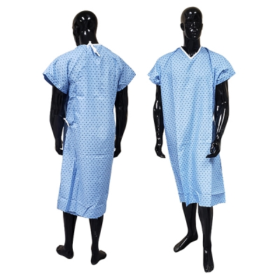 Washable gown for patient with short sleeves