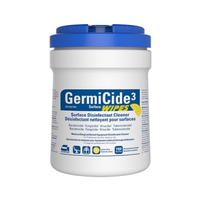 Lingettes nettoyantes désinfectantes pour surfaces GermiCide<sup>3</sup>