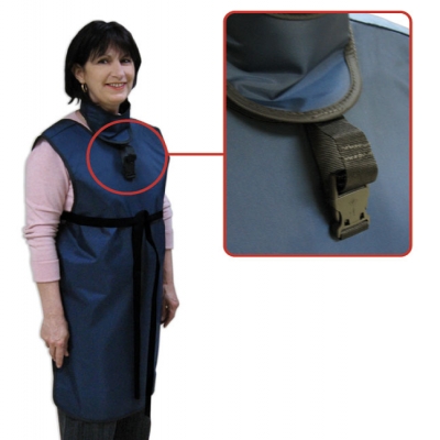 Lead apron with tie straps